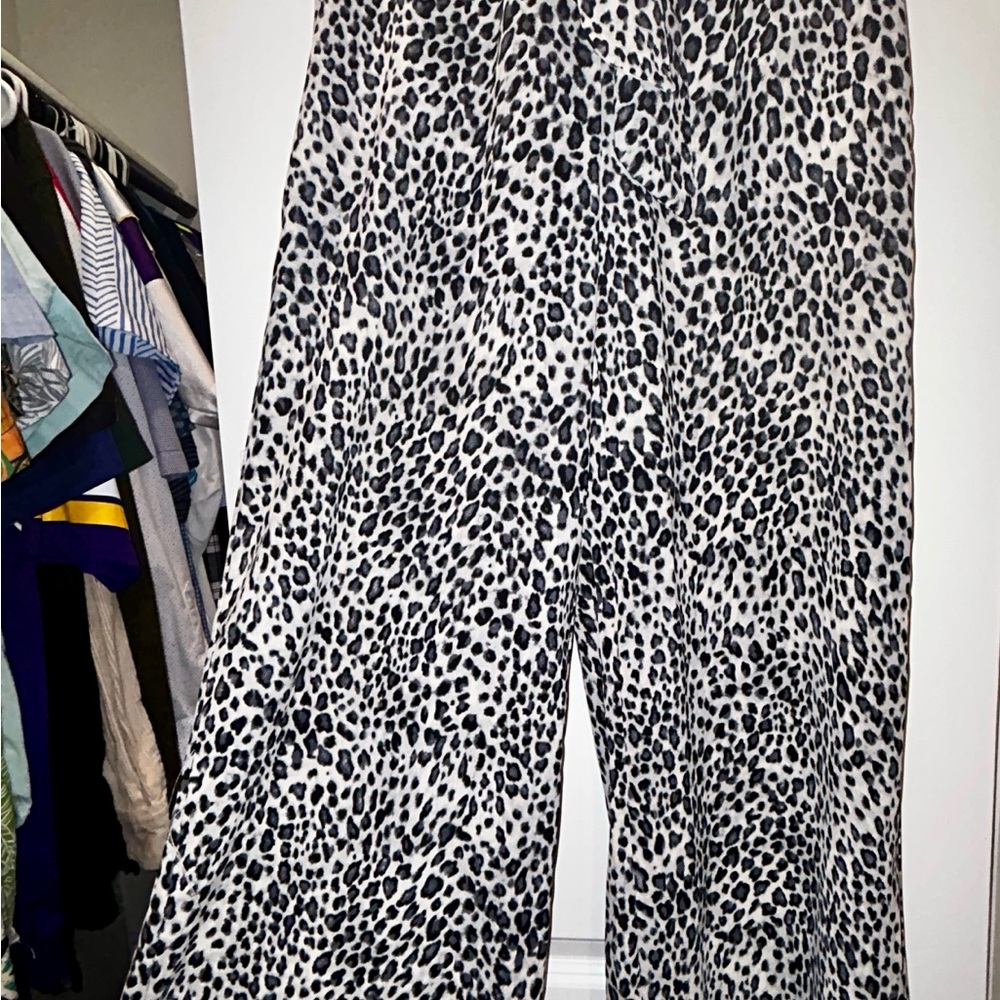 Leopard Print Wide-Leg Pants